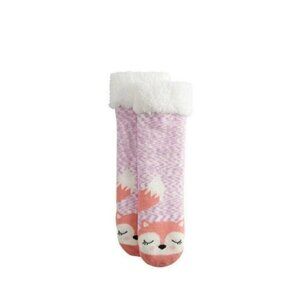 Kookie Kritters Girls Cozy Warm Slipper Socks Fox Designs Size 6-8.5